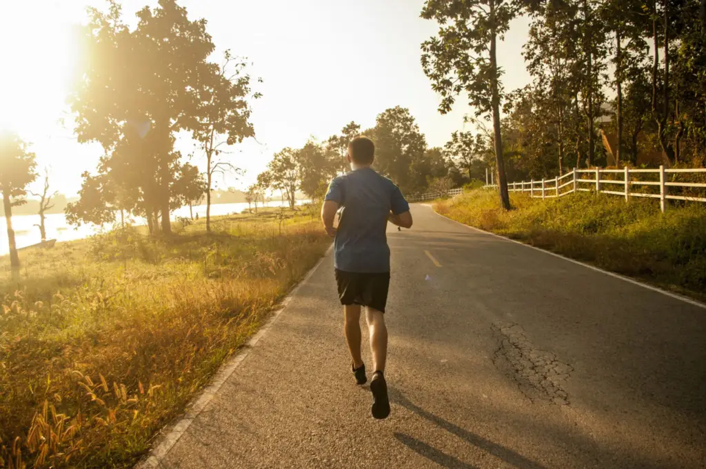 Image of flight response - runner facing away